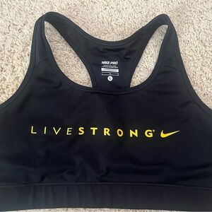 Women’s Nike Pro Livestrong Black Racerback Sports Bra